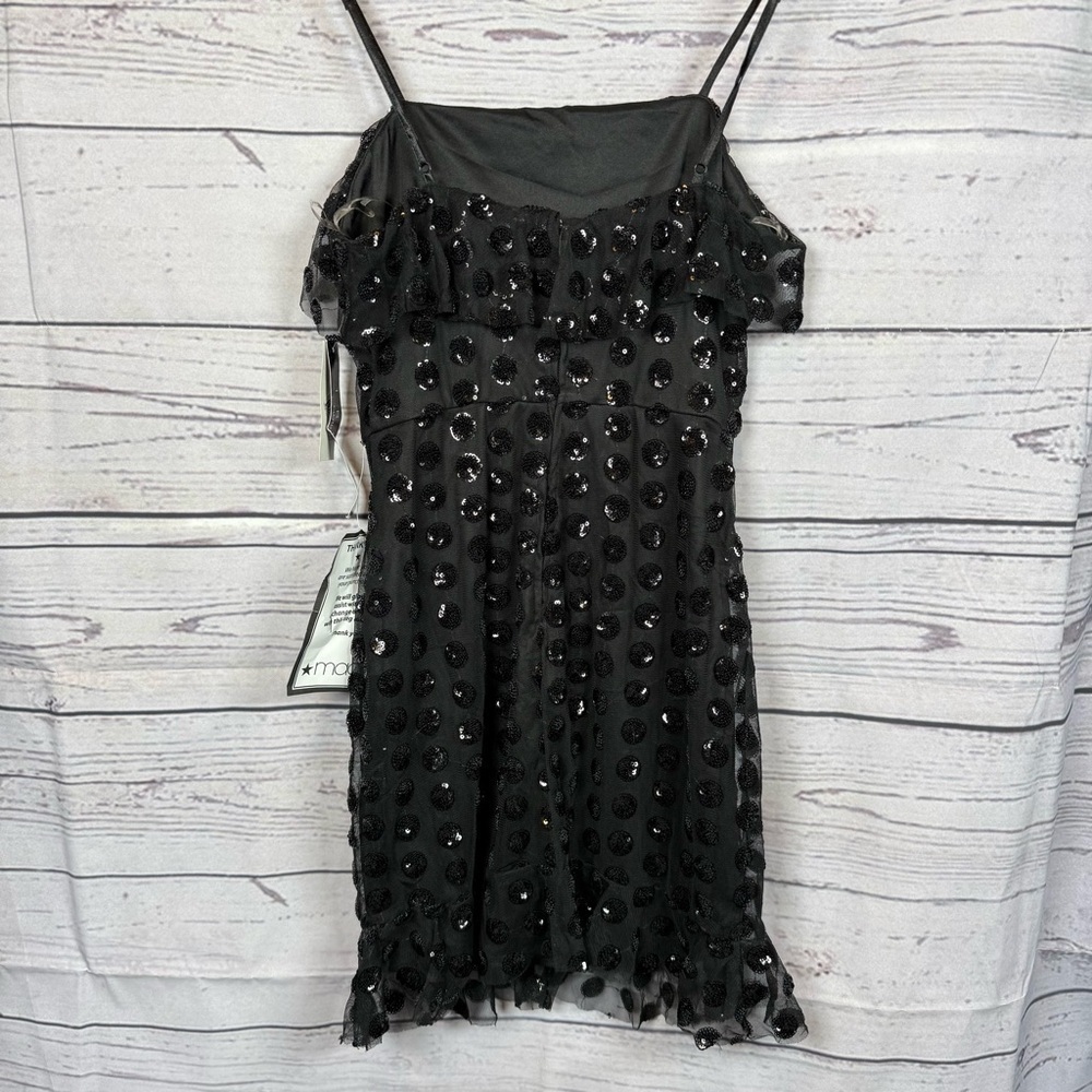 Trixxi Womens Juniors Ruffled Sequin Cocktail and Party Dress Size 3 - Picture 6 of 12